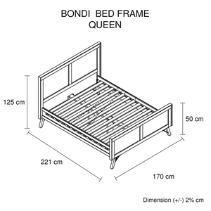Queen Size Wooden Bed Frame with Medium 