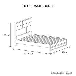 King size Bed Frame Solid Wood Acacia Ve