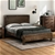 King size Bed Frame in Acacia Wood with Medium High Headboard in Chocolate