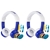 2PK Buddyphones In Flight Headphones w/ Airline Adapter 3y+ - Blue