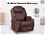 Brown Massage Sofa Chair Recliner 360 Degree Swivel Lounge 8 Point Heated