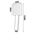 Square Chrome ABS Handheld Shower Spray Only