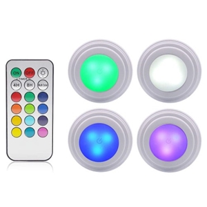 2pk Remote Control Puck Lights with COB 
