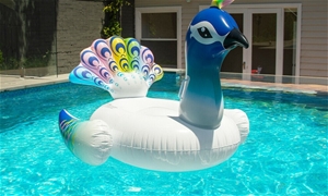 Summer Pool Inflatable Peacock Ride-On-F