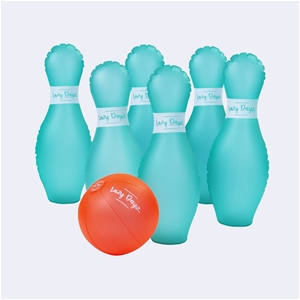 7pcs Teal/Pink Jumbo Inflatable Bowling 
