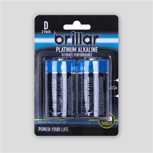 2pk Long Lasting Premium Alkaline D Batt