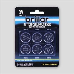 6pk Long Lasting Lithium Button Cell Bat