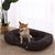 Charlie's Pet Faux Fur Bed with Padded Bolster Grey 91*68.5*20cm