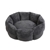 Charlie's Pet Faux Fur Calming Bed with Bolster Round Grey D90*40cm