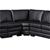 Lounge Set 6 Seater Faux Leather Corner Sofa Couch in Black with Ottomans