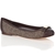 Dolce & Gabbana Women's Brown Tweed/Leather Ribbon Logo Flat Shoes