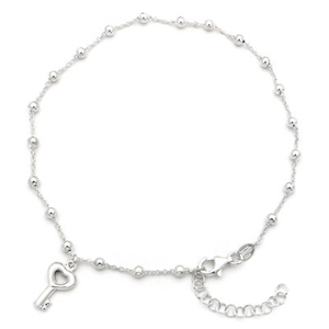 Sterling Silver Small Ball Chain Anklet 