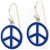Sterling Silver Blue Enamel Peace-Sign Earrings