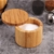 Sherwood Home Natural Bamboo Round Salt and Spice Box Natural 9x9x10cm
