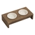 Charlie’s Pet Raised Wooden Dual Pet Feeder with Bowls - 37.8x18.8x9cm