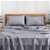 Natural Home Classic Pinstripe Linen Sheet Set King Single Bed Navy/White
