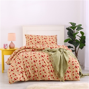 Dreamaker Printed Quilt Cover Set Tan Re