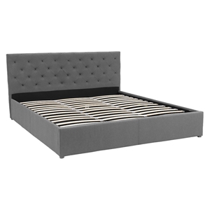 King Fabric Gas Lift Bed Frame with Head