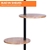 Sarantino Metal Floor Lamp Shade with Black Post in Round Wood Shelves