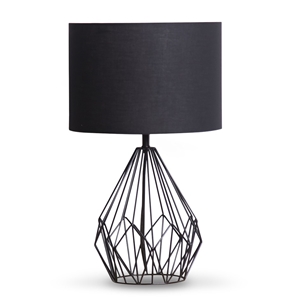 Metal wire table lamp in black finish Wi