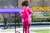 Kahuna Trampoline 8 ft with Basketball set and Roof- Purple