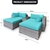 Rattan Outdoor 5pc Corner Chairs Ottoman Furniture Lounge - Aqua