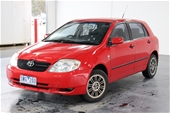 Unreserved 2003 Toyota Corolla Ascent Seca ZZE123R Manual
