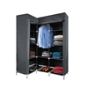 Portable Wardrobe Clothes Cabinet w/ Shelves L Shape Organizer Fabric