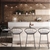 Artiss 4x Nordic Bar Stools Metallic Bar Stool Kitchen Chairs Fabric Grey