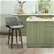 Artiss 1x Kitchen Bar Stools Wooden Bar Stool Chairs Swivel Velvet Grey