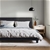 Bed Frame King Size Base Mattress Platform Fabric Wooden Charcoal TINO