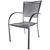 8 x Metal Outdoor Patio Chairs, Grey, Powder-Coated.