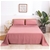Natural Home 100% European Flax Linen Sheet Set Rose Gold King Single Bed