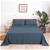 Natural Home 100% European Flax Linen Sheet Set Washed Blue Single Bed