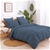 Natural Home 100% European Flax Linen Quilt Cover Set Washed Blue QueenBed