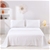 Serene Bamboo Cotton Sheet Set WHITE King Bed