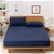Dreamaker Cotton Jersey Fitted Sheet Washed Navy Single Bed