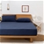 Dreamaker Cotton Jersey Fitted Sheet Washed Navy Queen Bed