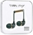 2 x HAPPY PLUGS Wearable Headphones, Jade Green Marble. Buyers Note - Disco