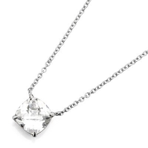 Sterling Silver White Cubic Zirconia Nec