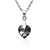 Silver Graphite Colour Heart Charm Necklace with Swarovski® Crystal