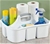 3 x STERILITE Divided Ultra Caddy, White. NB: 1 Cracked Handle. Buyers Note