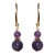 Exquisite Natural Round Amethyst Adorned w/ Swarovski® Crystal Earrings