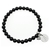 Natural Round Grade A Black Agate & Personalized Letter 'S'