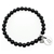 Natural Round Grade A Black Agate & Personalized Letter 'B'