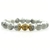10mm Natural Howlite & Gold Plated Rhinestone Beaded Stretchy Bracelet