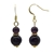 6-10mm Natural Round Amethyst Gold Plated Drop Earrings