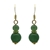 6-10mm Natural Round Green Aventurine Gold Plated Drop Earrings
