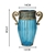 SOGA Blue European Colored Glass Decor Jar Flower Vase Metal Handle