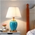 SOGA 2x Ceramic Oval Table Lamp with Gold Metal Base Desk Lamp Blue